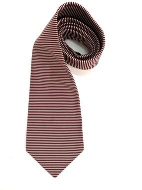 POLO RALPH LAUREN VINTAGE MEN'S TIE 4" 100% SILK MADE IN USA Red & White Striped